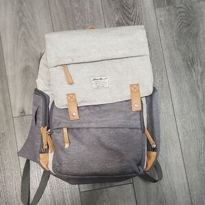 Eddir Bauer Stylish Gray and Tan DIAPER BAG
